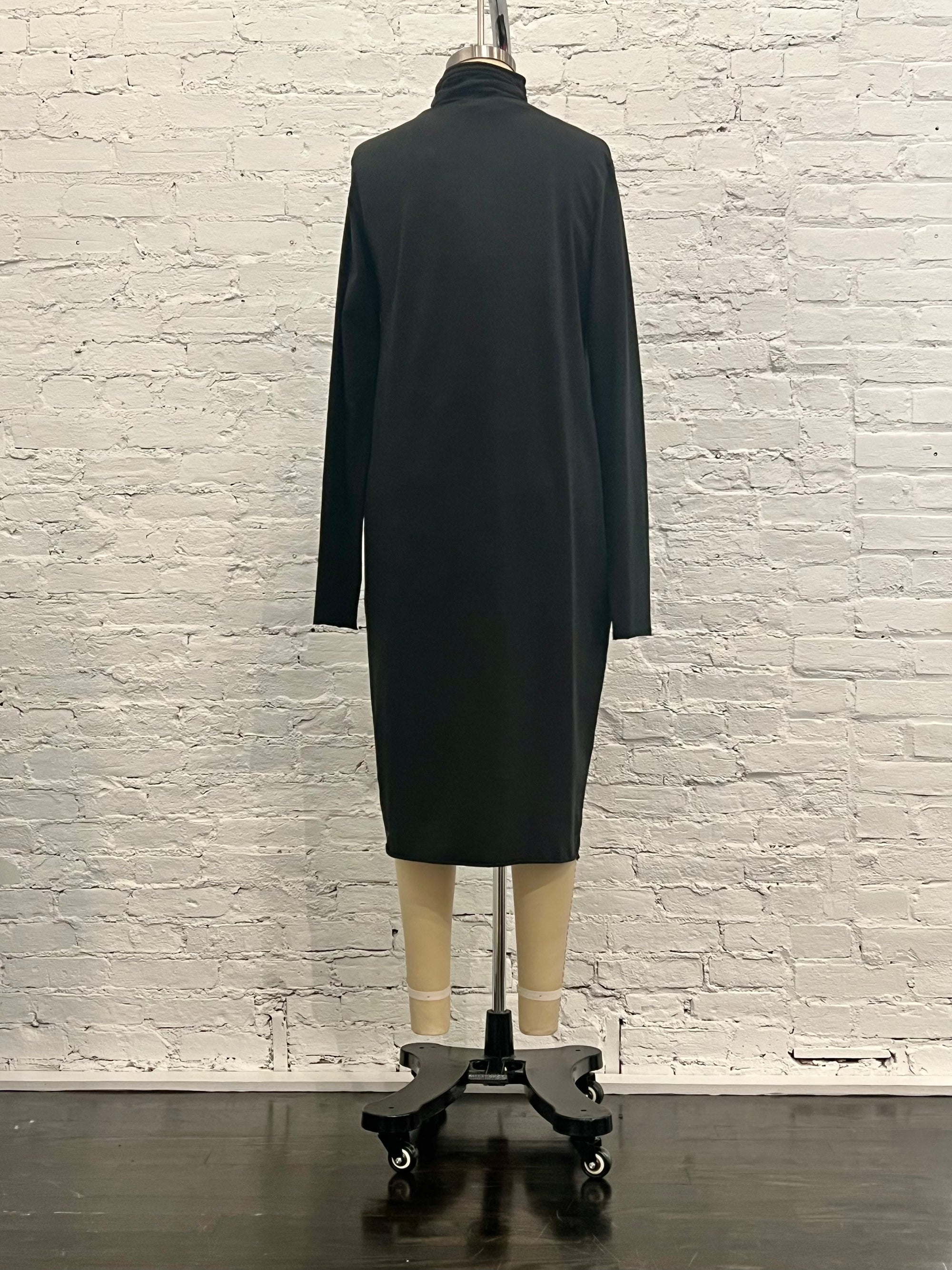 Turtleneck Midi Dress in Black by Sanctamuerte-Dresses-SANCTAMUERTE-Idlewild