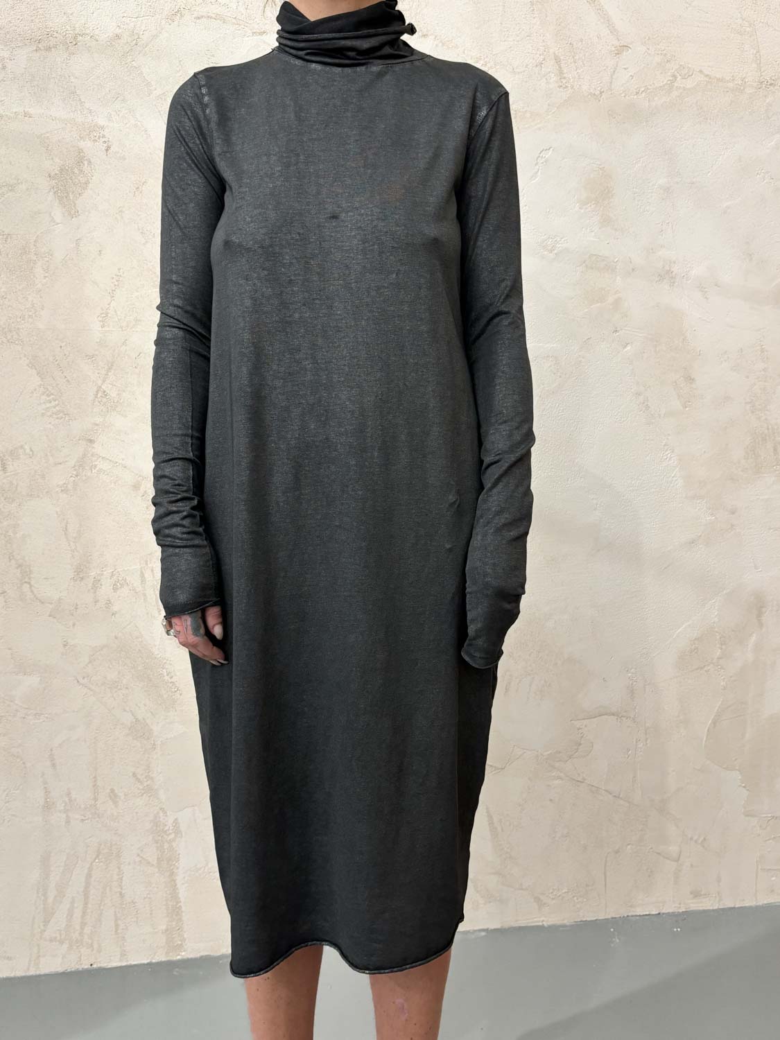 Turtleneck Midi Dress in Black by Sanctamuerte-Dresses-SANCTAMUERTE-Idlewild