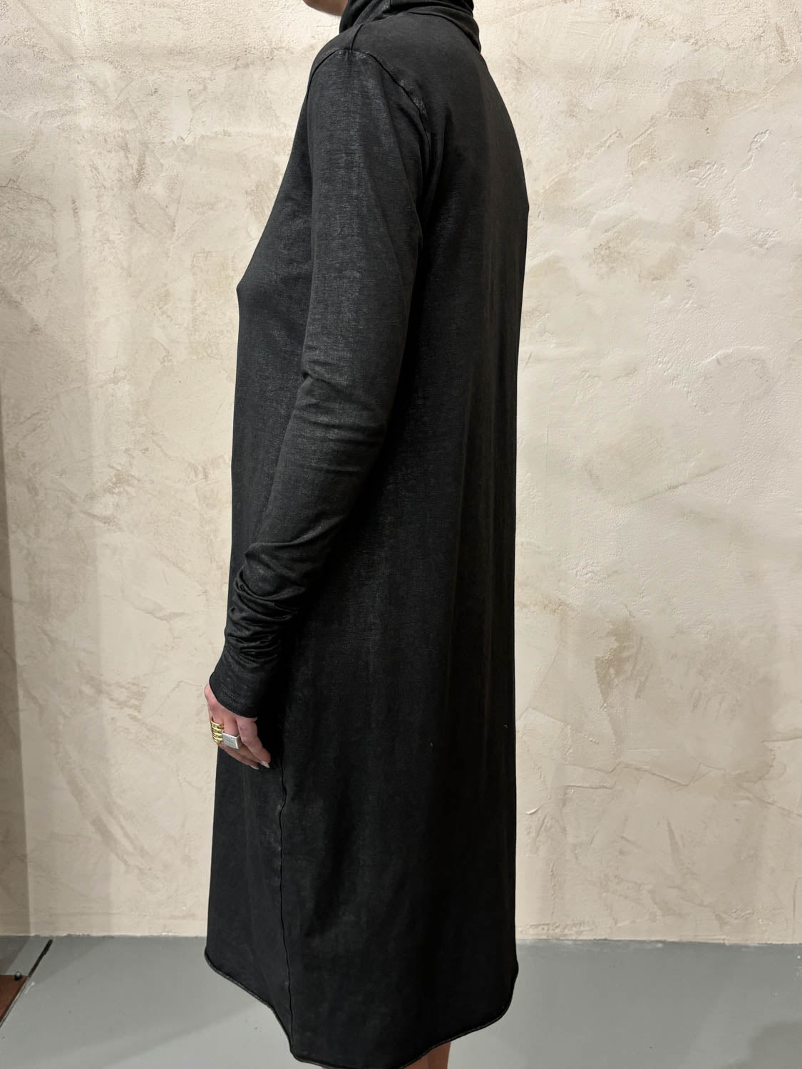 Turtleneck Midi Dress in Black by Sanctamuerte-Dresses-SANCTAMUERTE-Idlewild