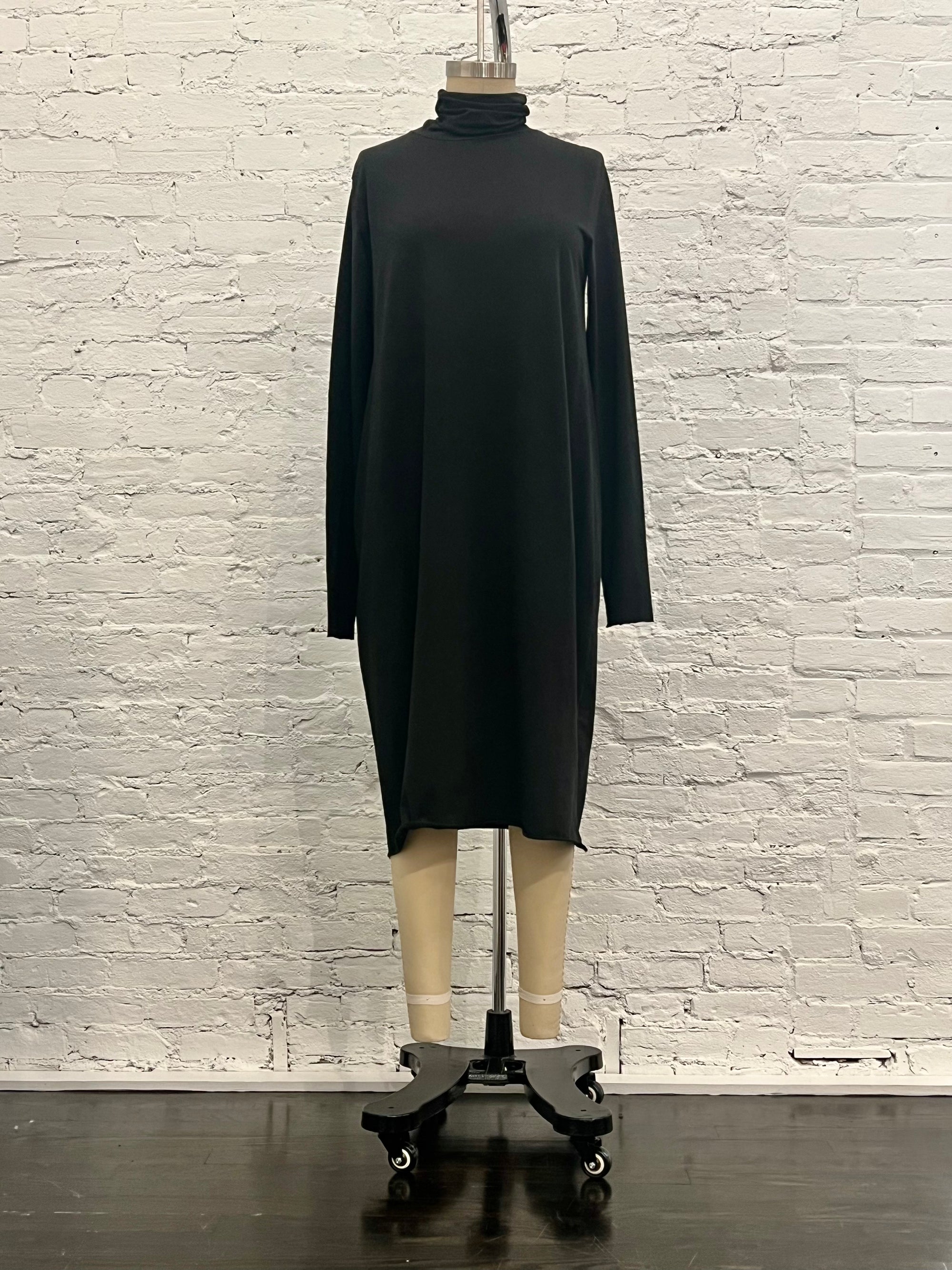 Turtleneck Midi Dress in Black by Sanctamuerte-Dresses-SANCTAMUERTE-Idlewild