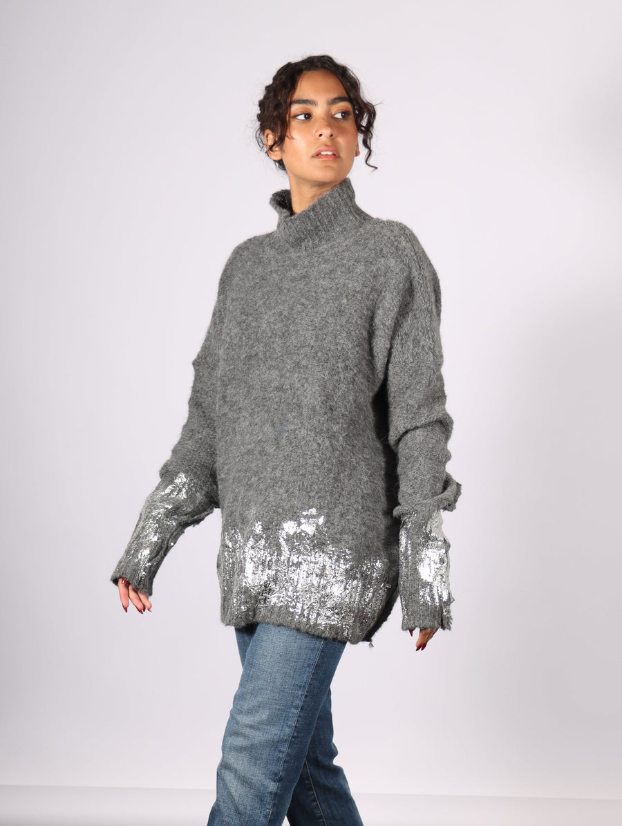 Turtleneck Sweater in Charcoal & Foil by Amano by Lorena Laing