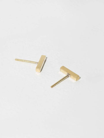 Twig Stud Earrings in Brass by Mulxiply