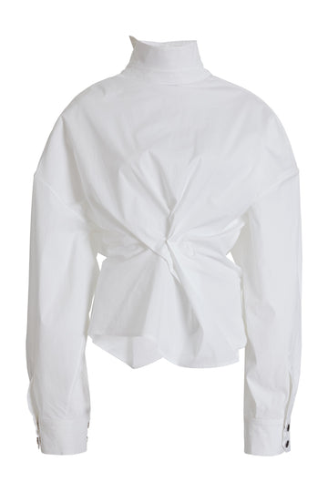 Twisted Shirt in White by A.W.A.K.E. Mode-A.W.A.K.E. Mode-Idlewild