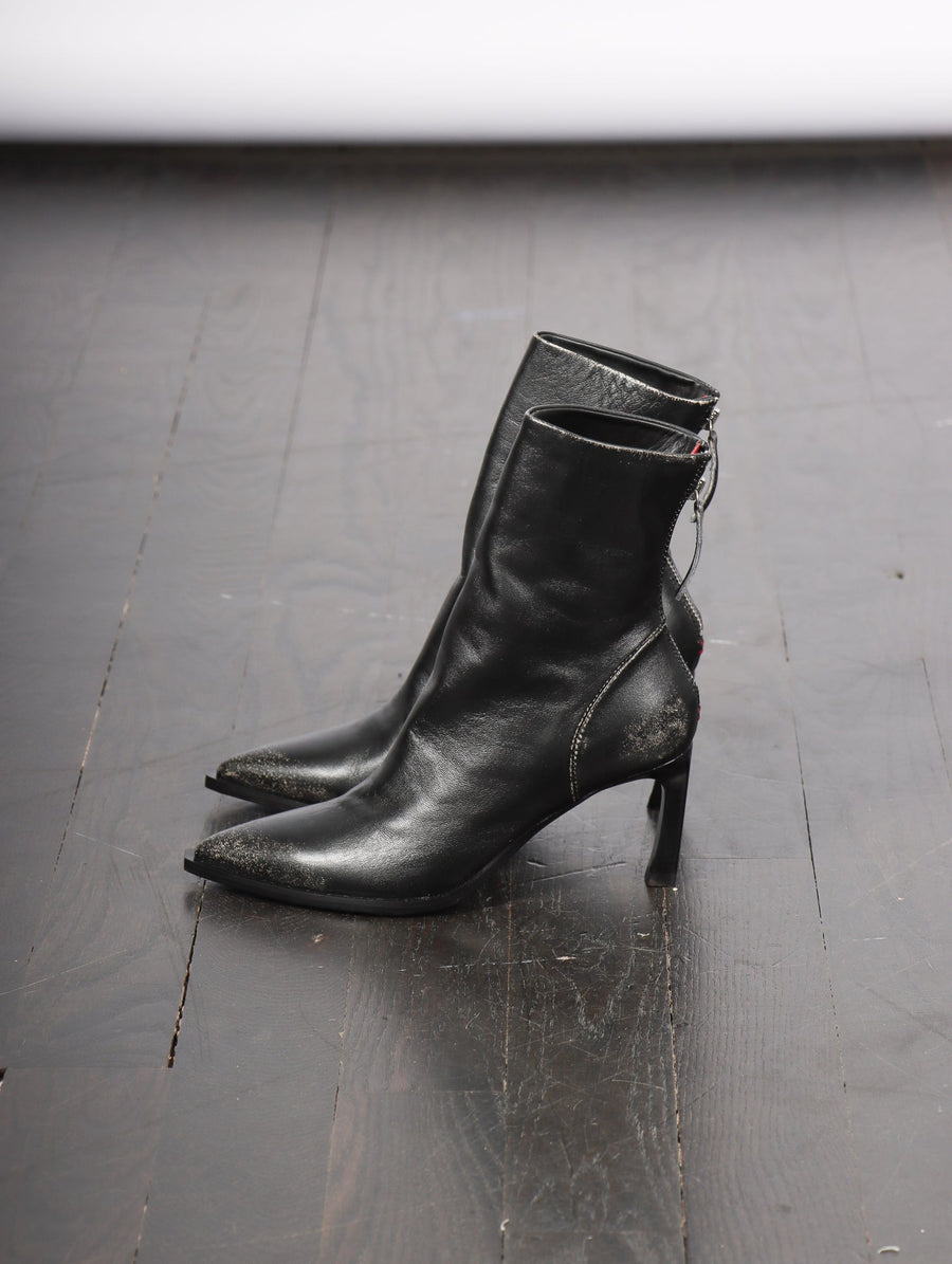 Ula Boot in Distressed Black by Halmanera