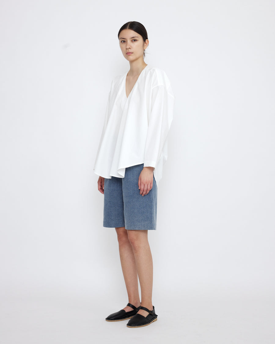 V-Neck Cocoon Top in Off-White by 7115 by Szeki-7115 by Szeki-Idlewild
