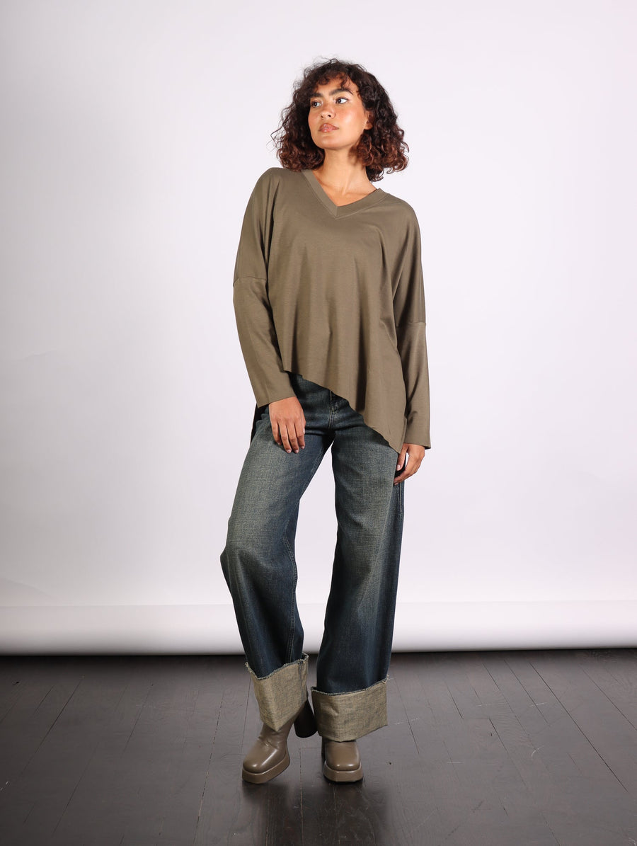 V Neck Tee in Loden by Planet-Idlewild