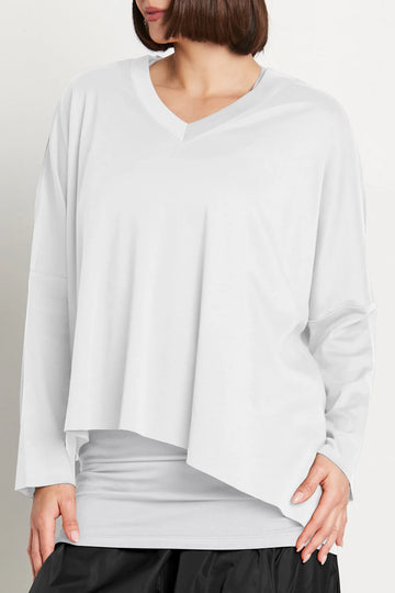 V Neck Tee in White by Planet TRUNKSHOW-Consignment-Planet-Idlewild