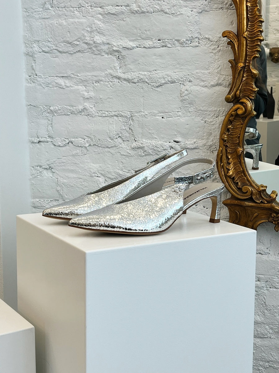 Vale Pumps in Melia Argento by Halmanera-Shoes-Halmanera-Idlewild