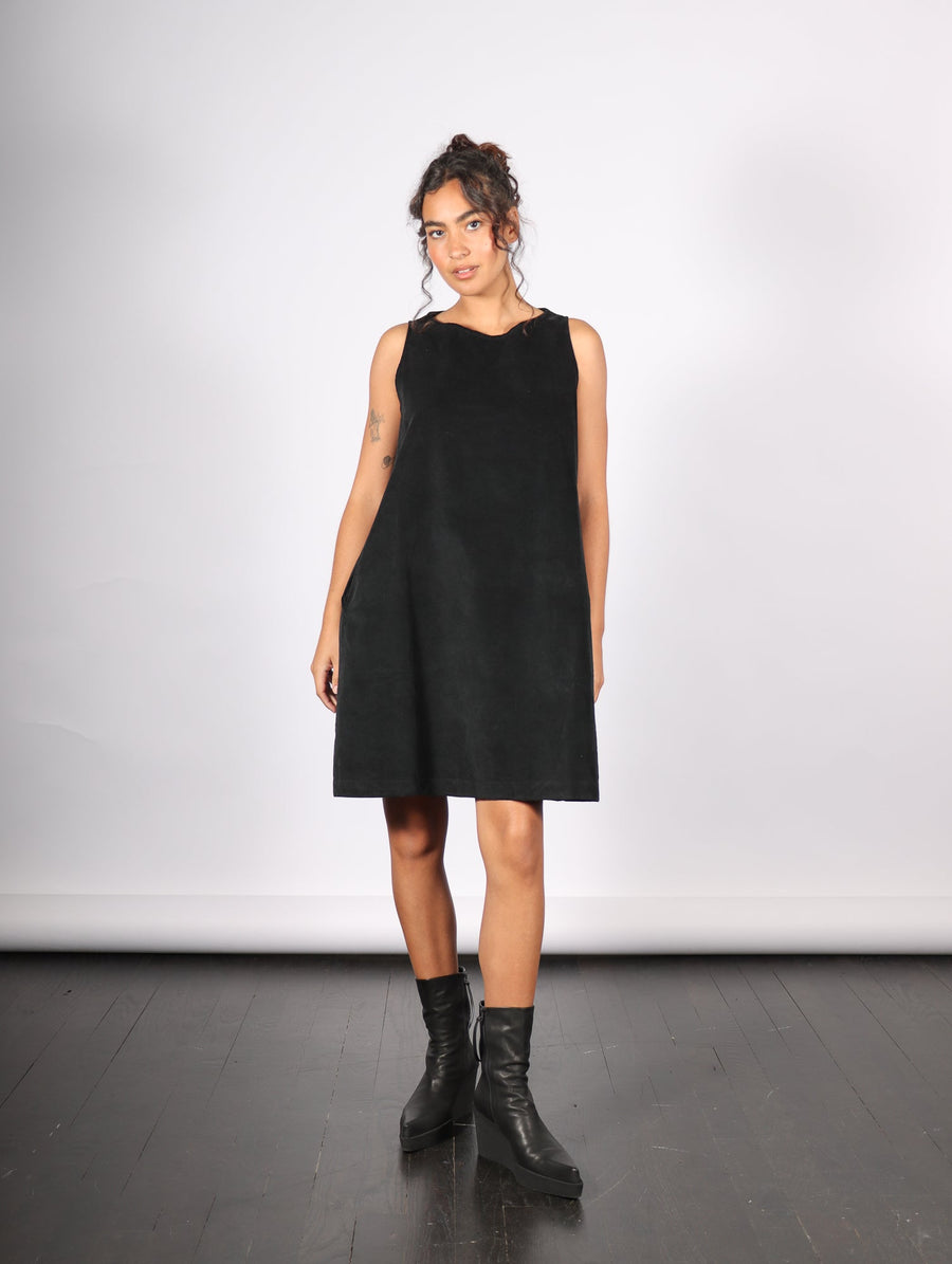 Velvet Sleeveless Dress in Black by Album Di Famiglia