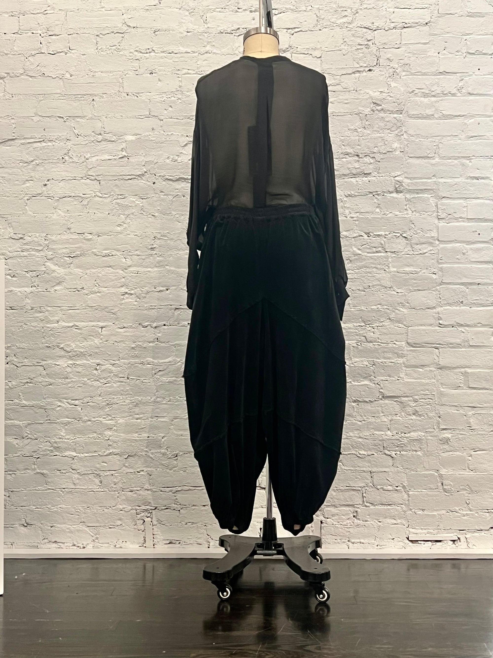 Velvet Trousers in Black by Sanctamuerte-Pants-SANCTAMUERTE-Idlewild