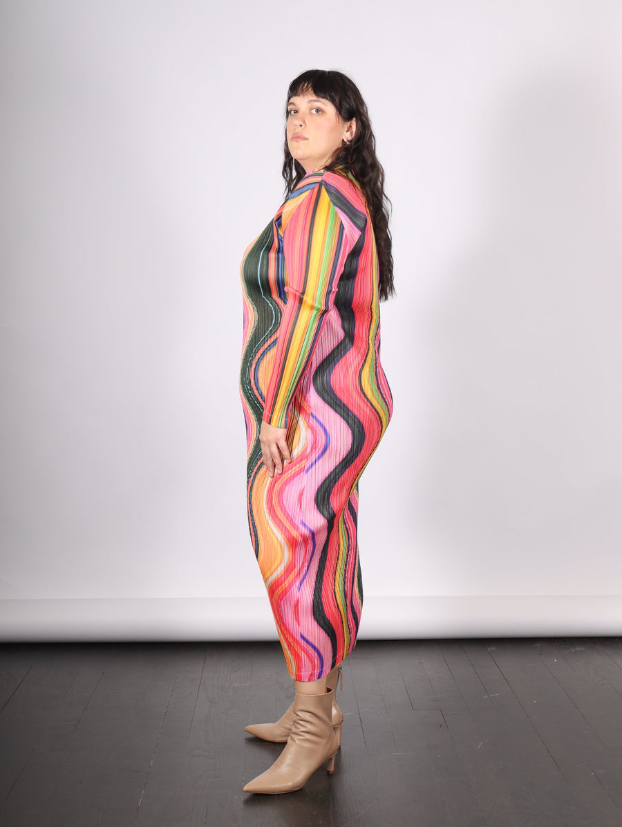 Warp Dress in Pink by Pleats Please Issey Miyake