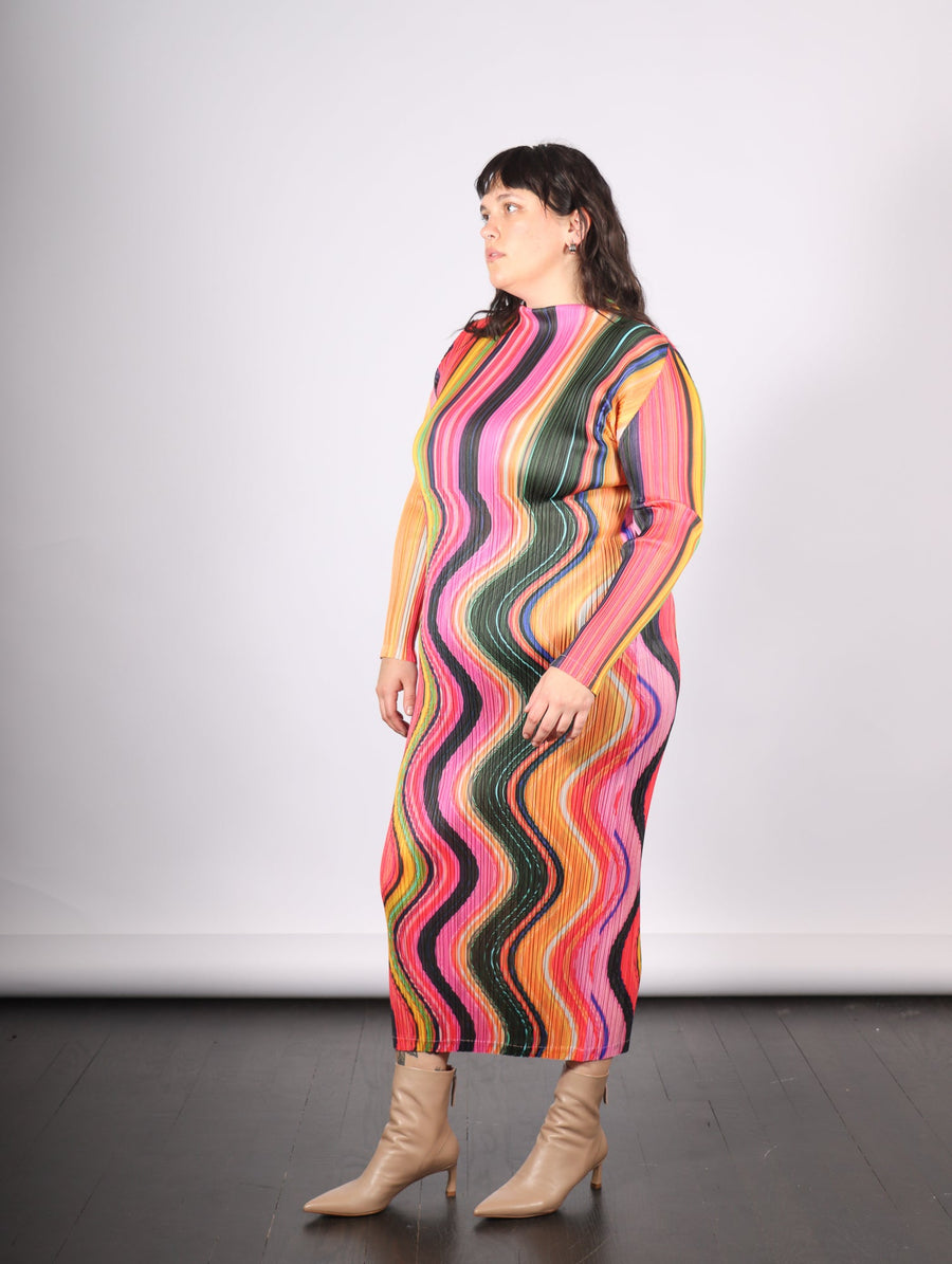 Warp Dress in Pink by Pleats Please Issey Miyake