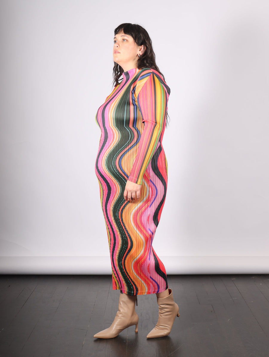 Warp Dress in Pink by Pleats Please Issey Miyake