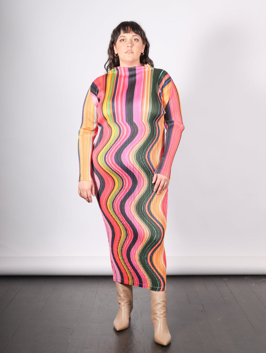 Warp Dress in Pink by Pleats Please Issey Miyake