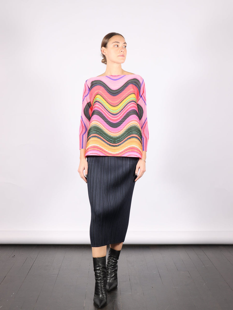 Warp Top in Pink by Pleats Please Issey Miyake