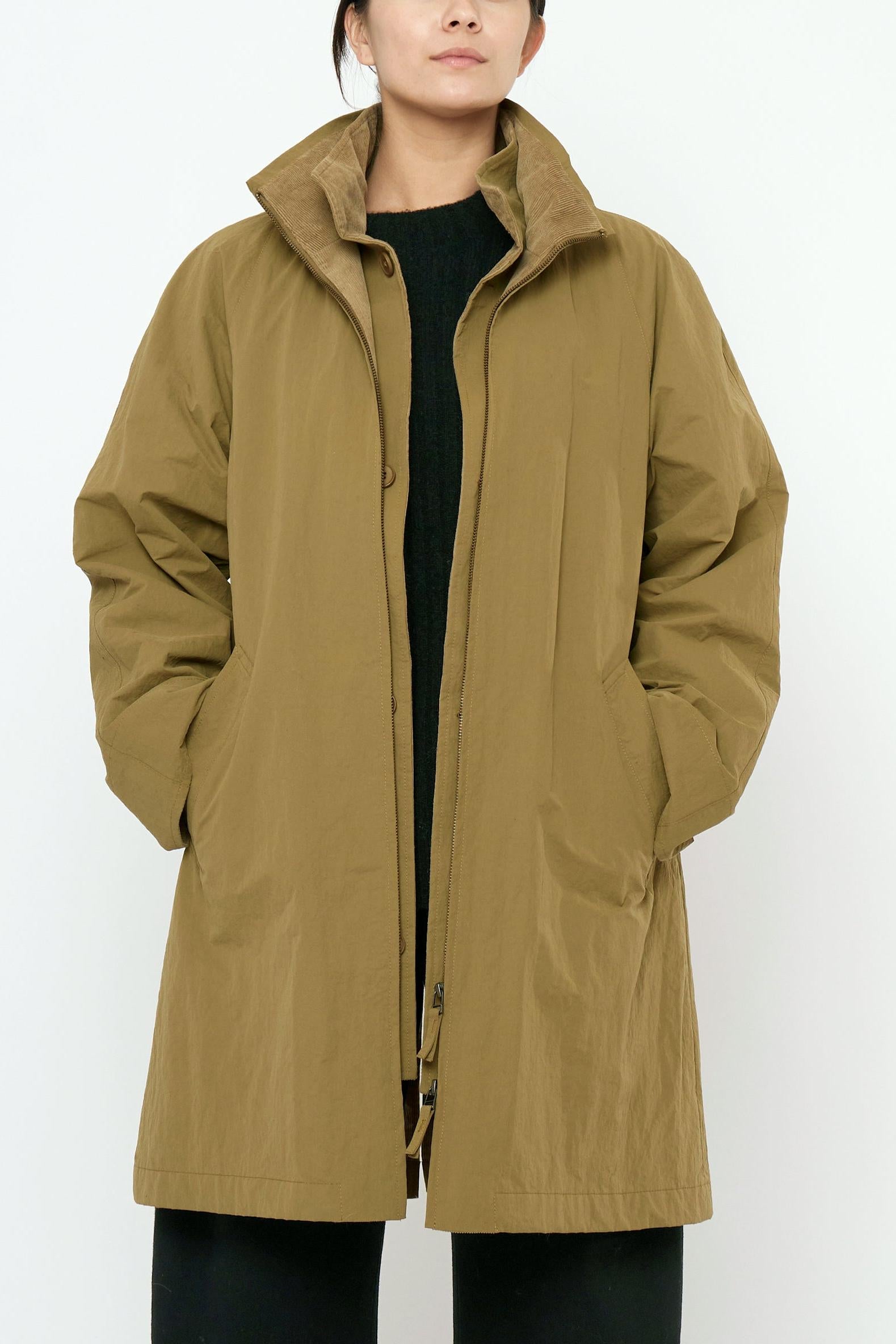 Water-Repellent Double Collar Overcoat in Kelp by 7115 by Szeki-7115 by Szeki-Idlewild