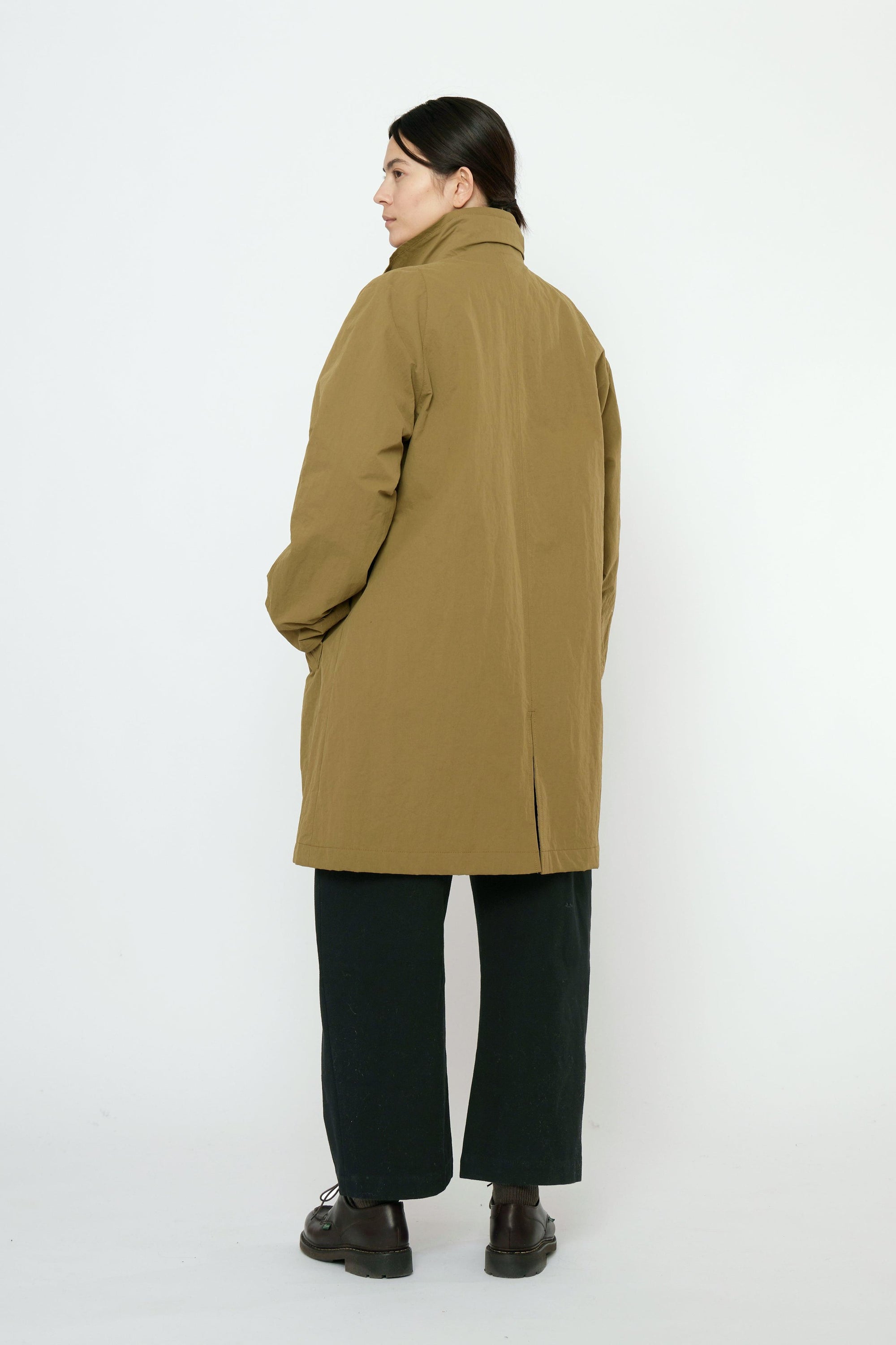 Water-Repellent Double Collar Overcoat in Kelp by 7115 by Szeki-7115 by Szeki-Idlewild