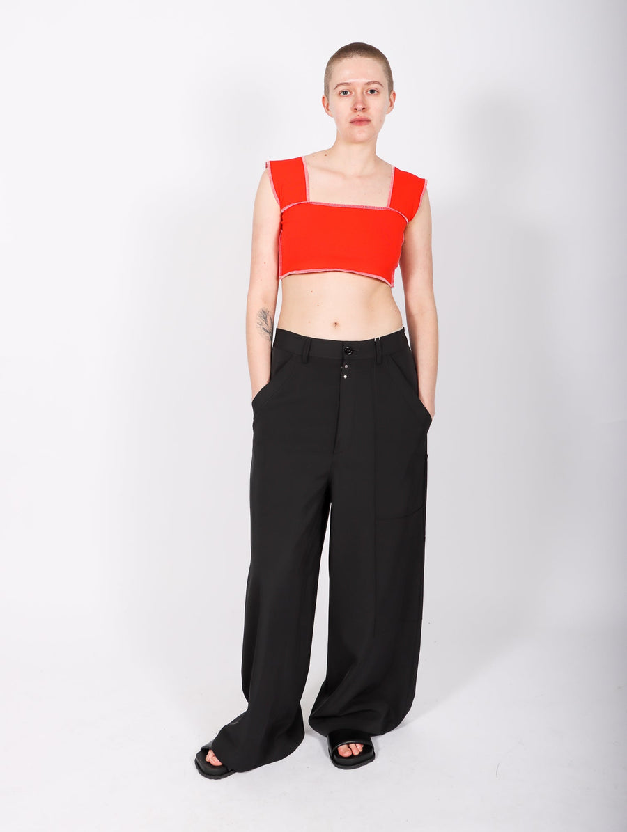 High-rise wide-leg pants in black - MM 6 Maison Margiela