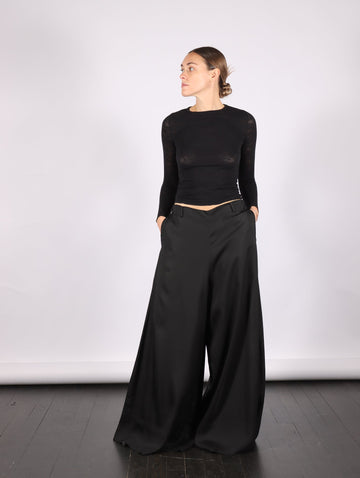 Wide Leg Trousers in Black by Serien°umerica-Serien°umerica-Idlewild