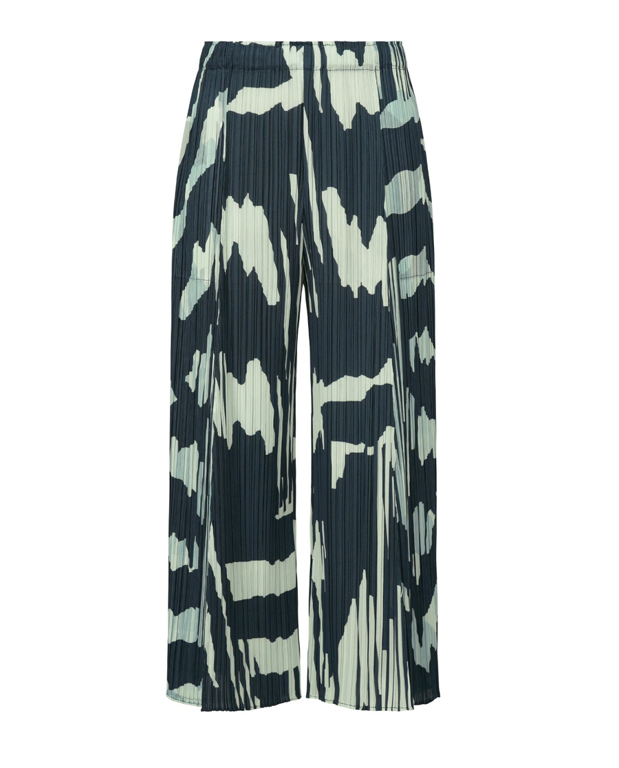 Wide Refraction Pants in Grayish Navy by Pleats Please Issey Miyake-Bottoms-Pleats Please Issey Miyake-Idlewild