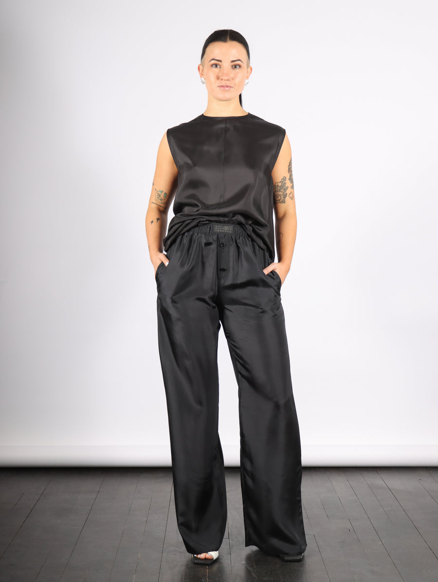 Wide Silk Pant in Black by MM6 Maison Margiela-MM6-Idlewild