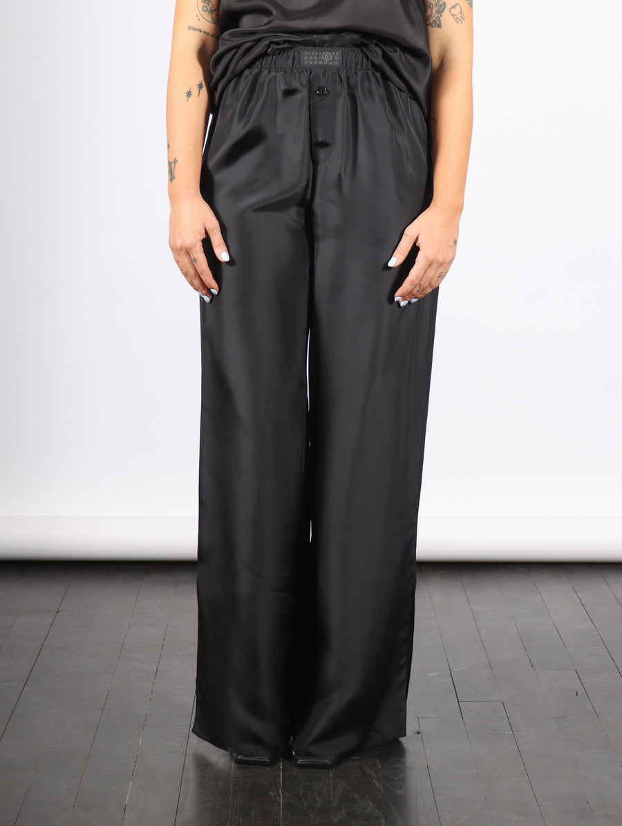 Wide Silk Pant in Black by MM6 Maison Margiela-MM6-Idlewild