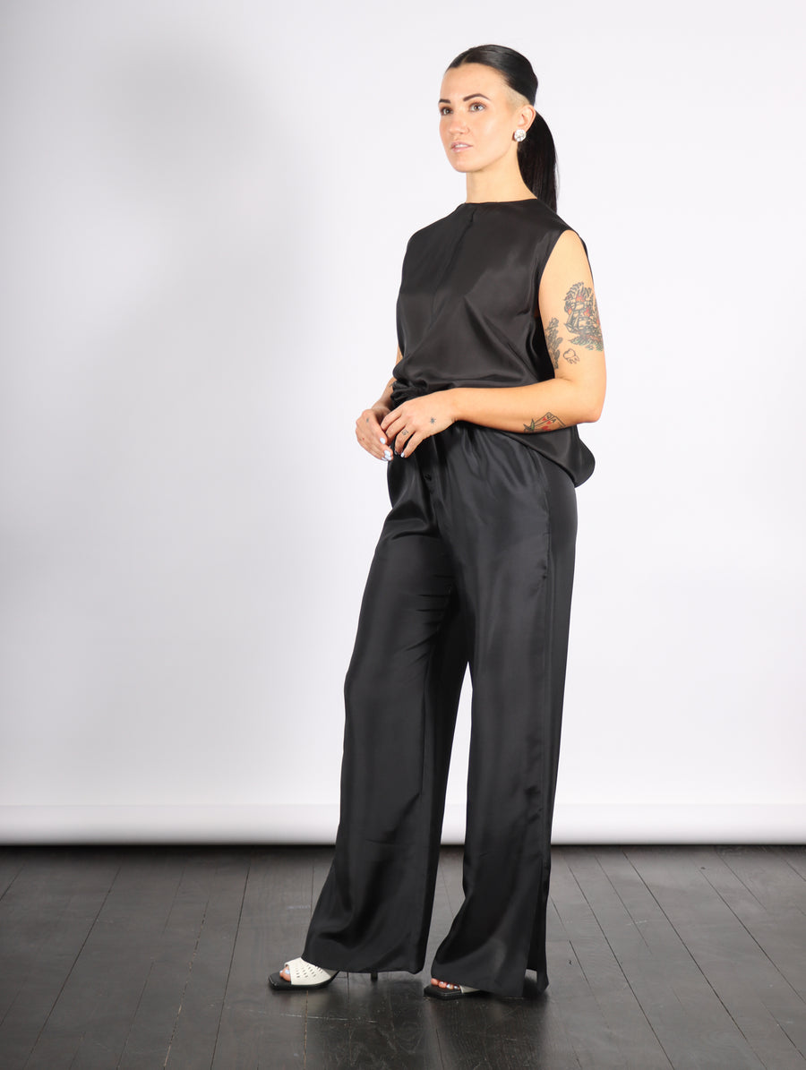 Wide Silk Pant in Black by MM6 Maison Margiela-MM6-Idlewild