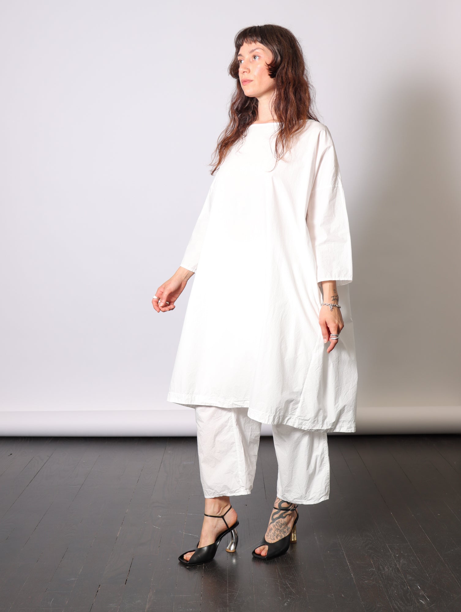 Wide and Short Trousers TC in Milk by Album Di Famiglia-Bottoms-Album Di Famiglia-Idlewild