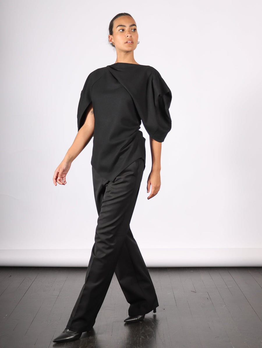 Wool Top in Black by Dawei