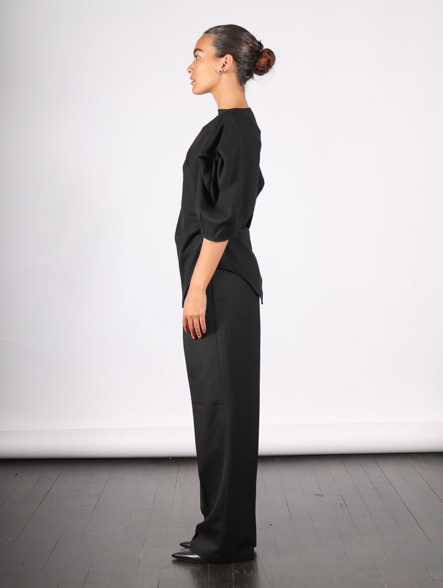 Wool Top in Black by Dawei