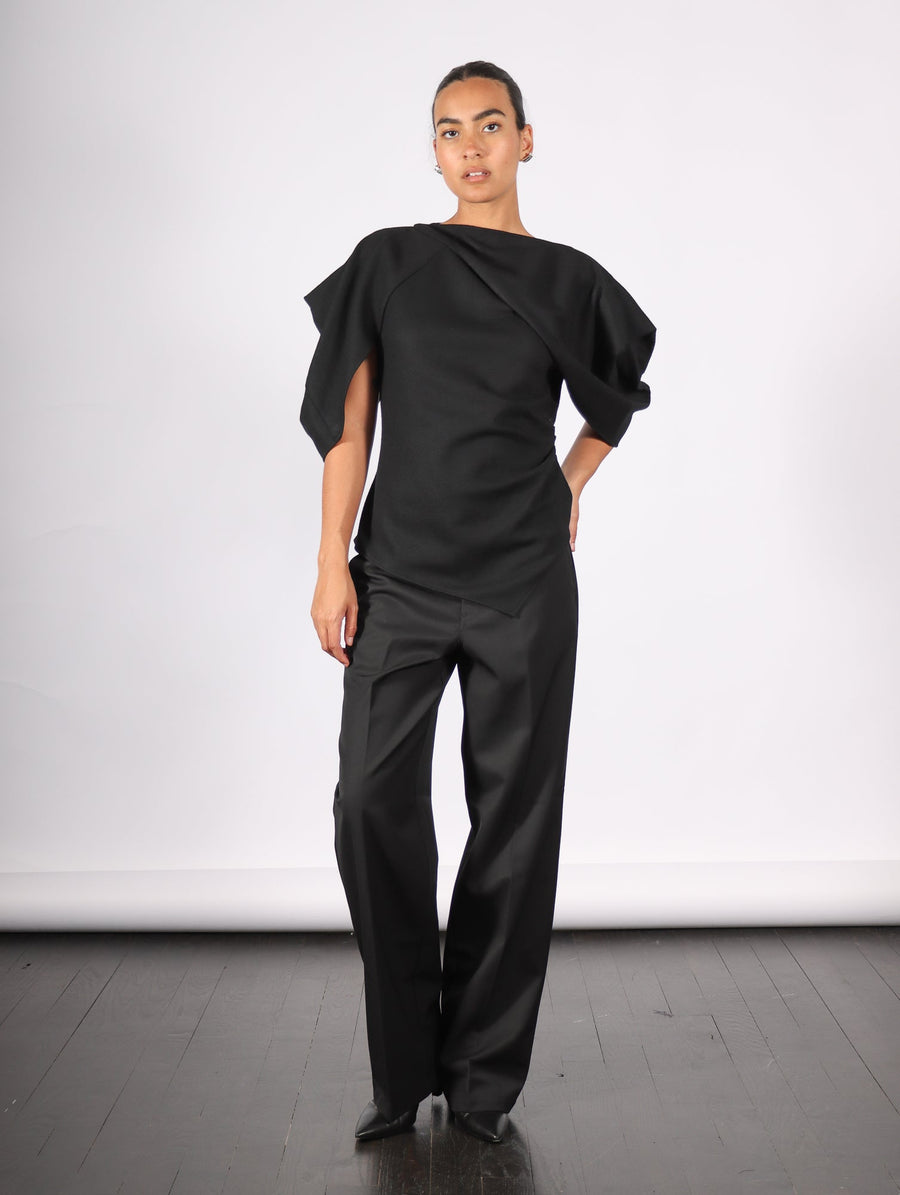 Wool Top in Black by Dawei