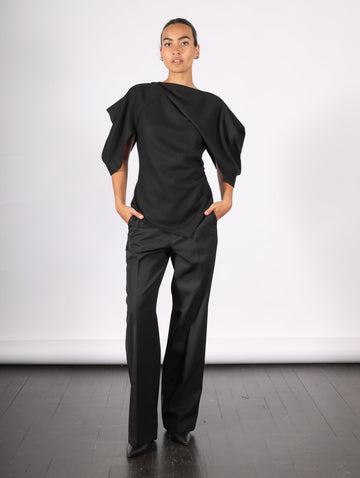 Wool Top in Black by Dawei