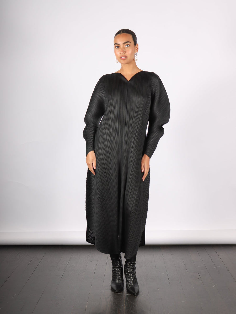 Wormhole Dress in Black by Pleats Please Issey Miyake