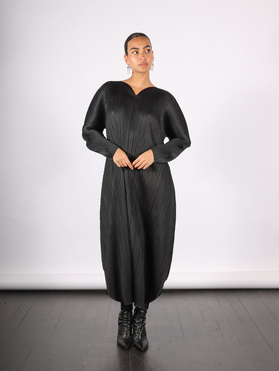 Wormhole Dress in Black by Pleats Please Issey Miyake