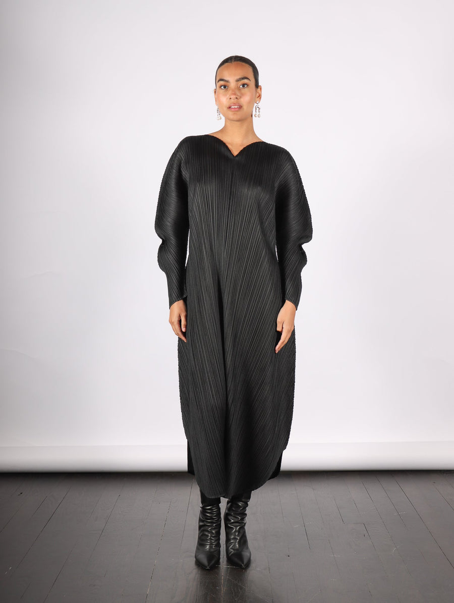 Wormhole Dress in Black by Pleats Please Issey Miyake