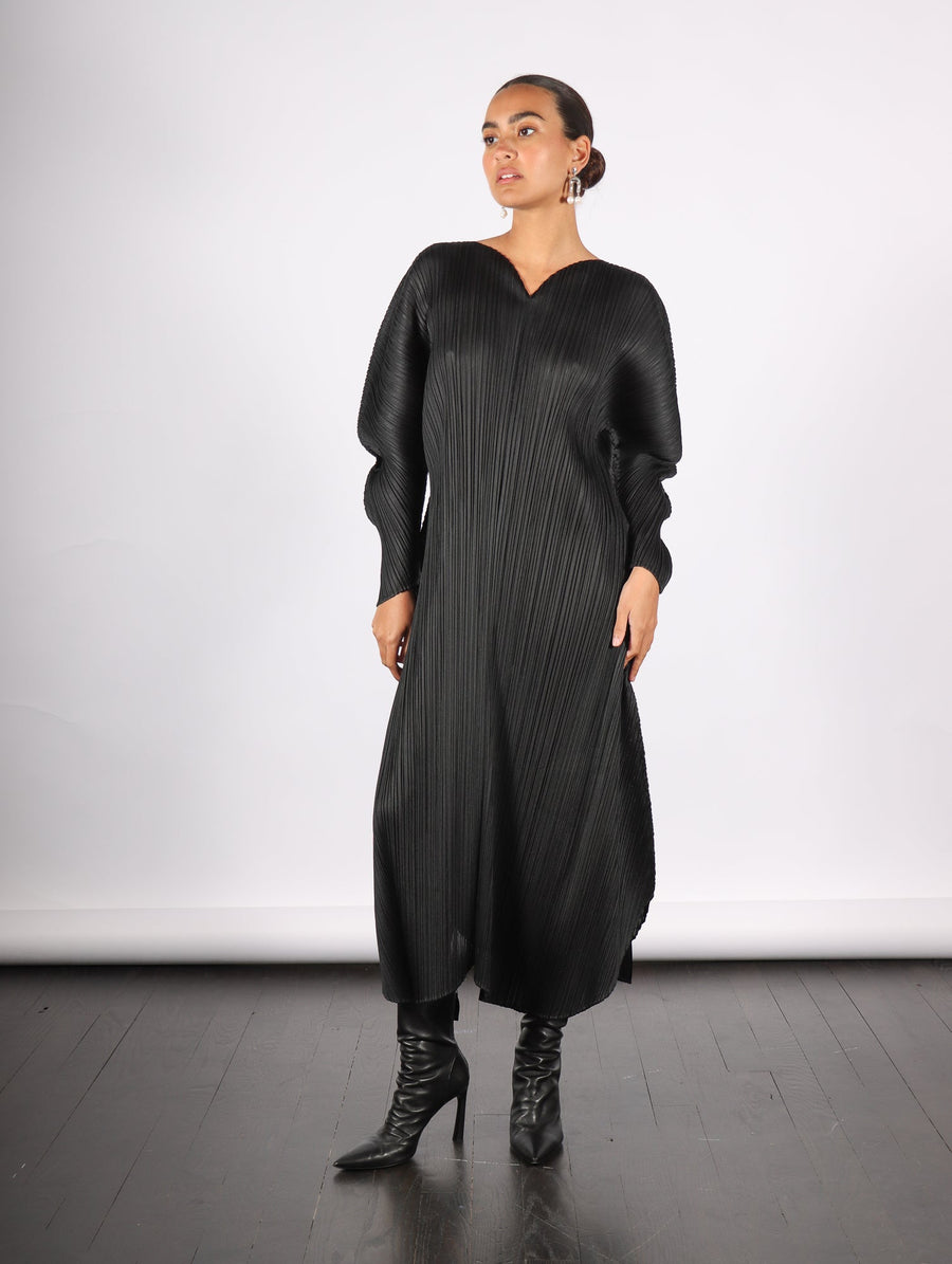 Wormhole Dress in Black by Pleats Please Issey Miyake