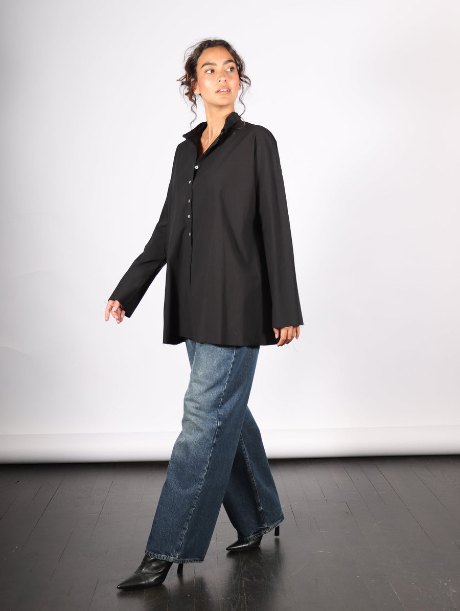 Wrinkled Collar Shirt in Black by Album Di Famiglia