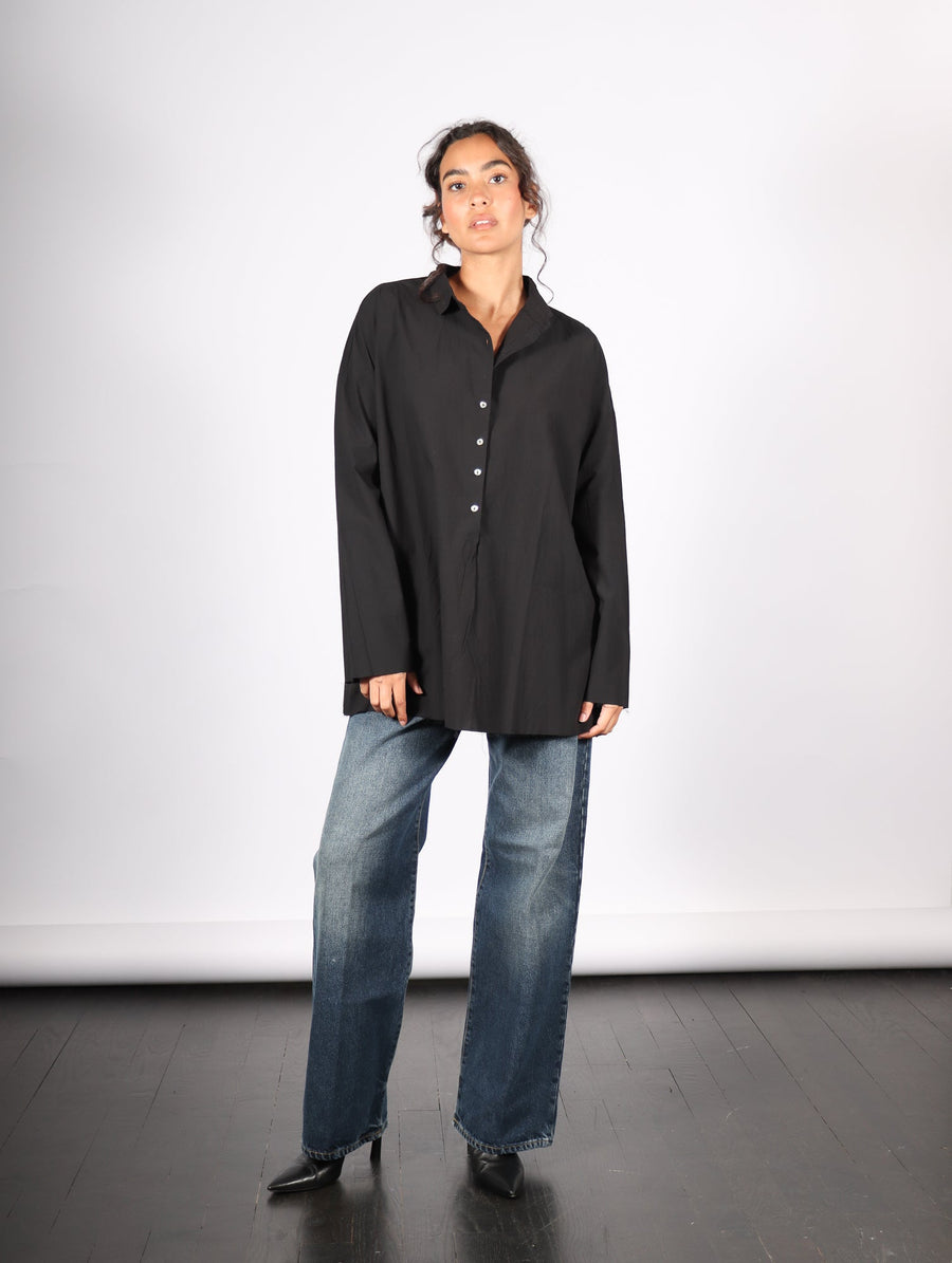 Wrinkled Collar Shirt in Black by Album Di Famiglia