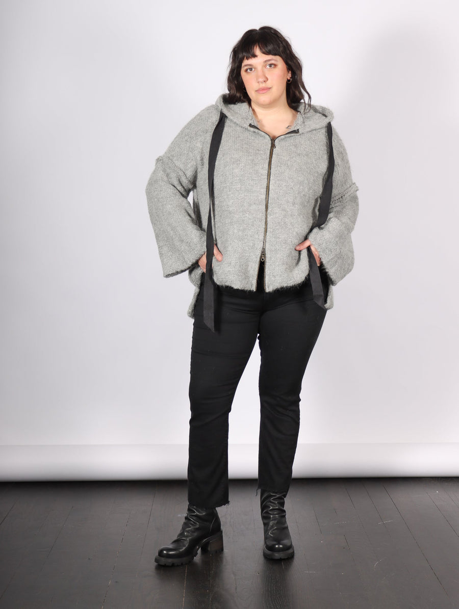 Zip Hoodie in Light Gray by Amano by Lorena Laing