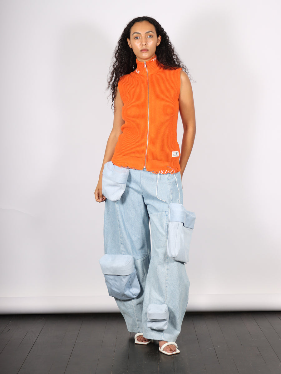 Zip-Up Vest in Orange by MM6 Maison Margiela-MM6-Idlewild