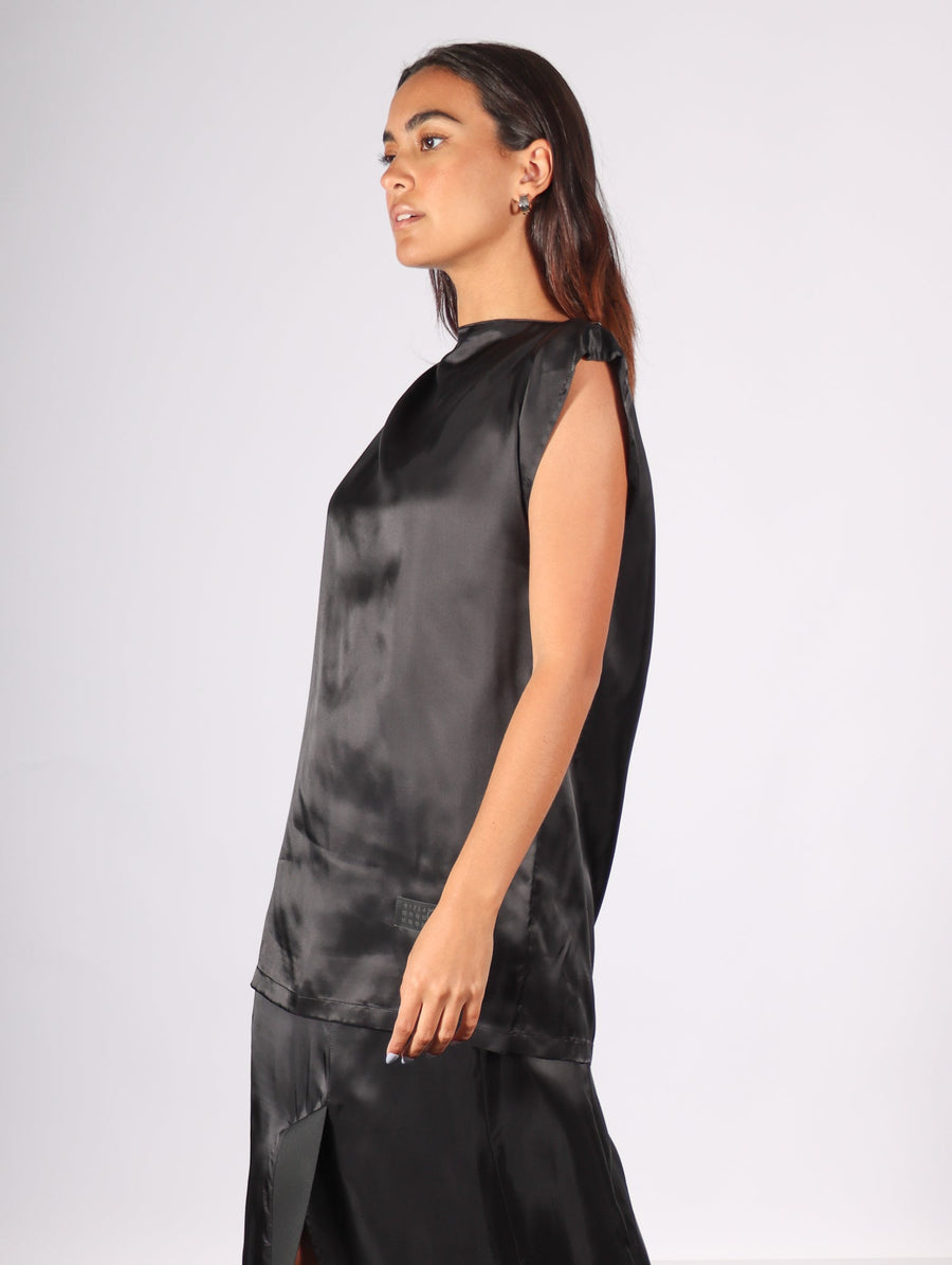 Zipper Top in Black by MM6 Maison Margiela