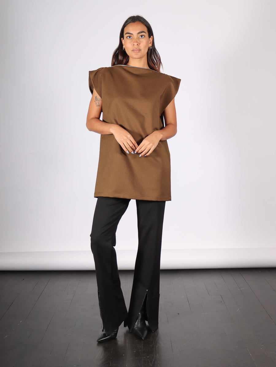 Zipper Top in Khaki by MM6 Maison Margiela