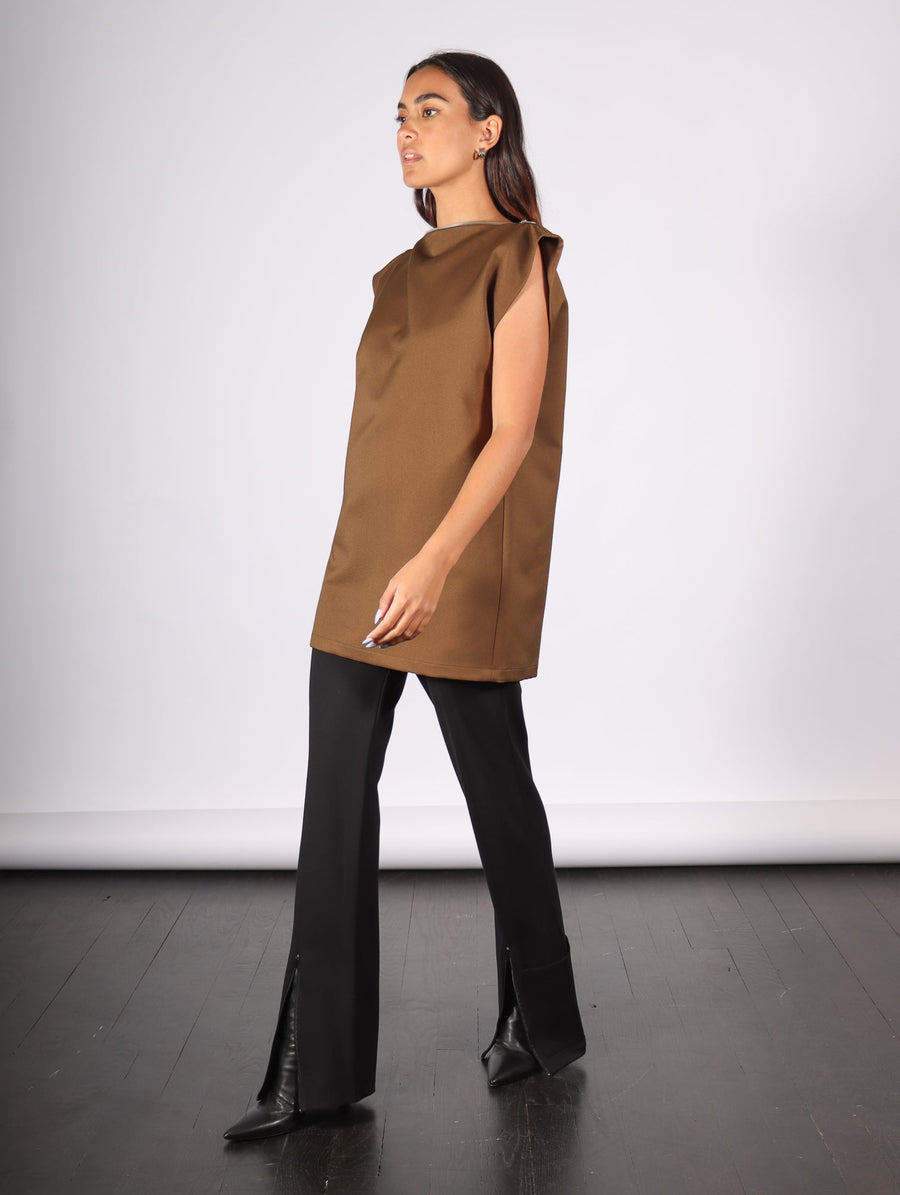 Zipper Top in Khaki by MM6 Maison Margiela