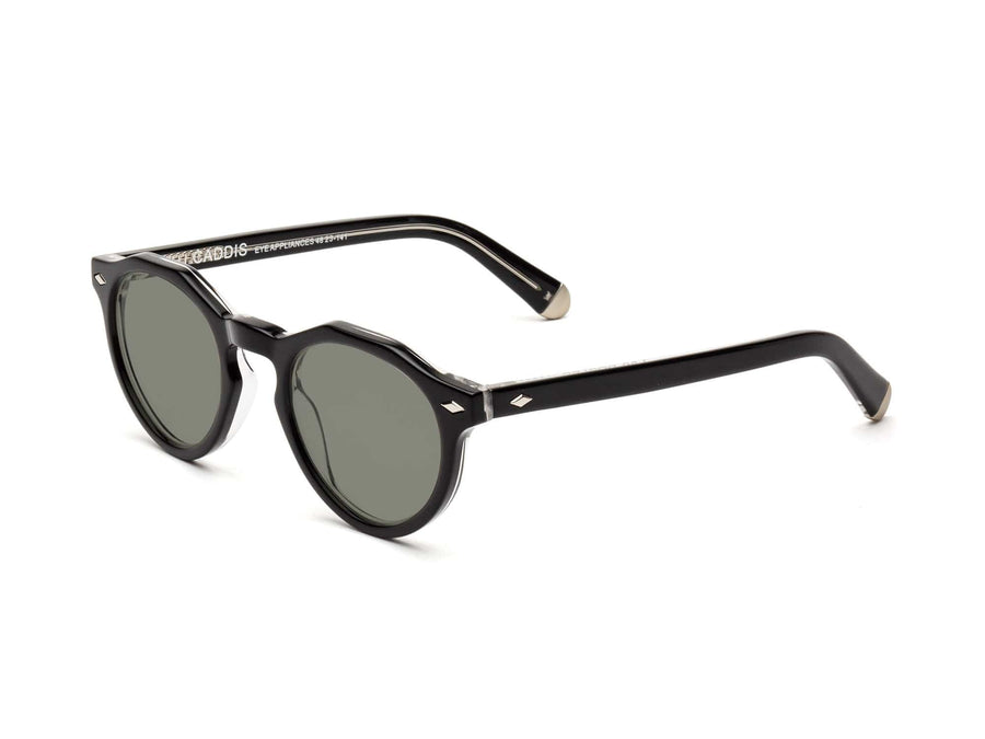 Dogleg Sunglasses in Gloss Black & Vodka by Caddis-Idlewild