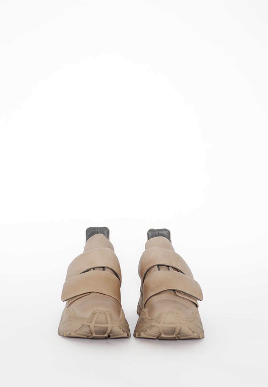 Double Velcro Sneaker in Beige by Lofina-Idlewild