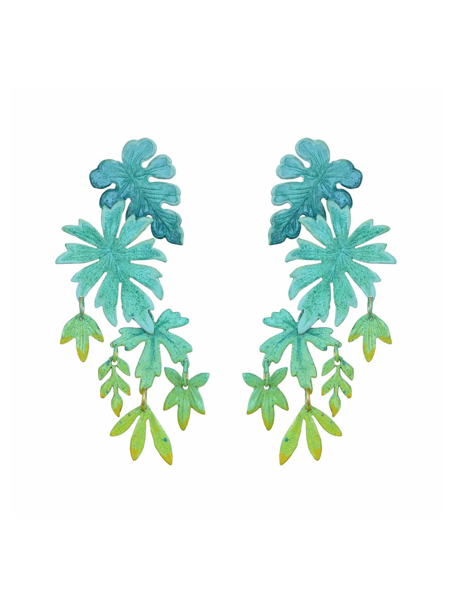 Jardin Botanique Earrings in Teal Ombré by We Dream in Colour-We Dream in Colour-Idlewild