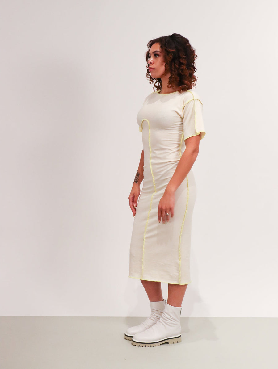 Line Dress in Cream by Grind and Glaze - Idlewild